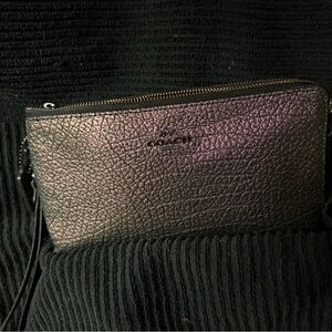 Coach oilslick Pebbled Leather Wristlet